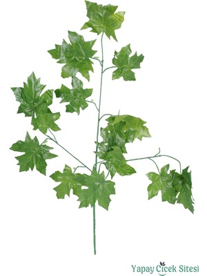 Yapay Çiçek Sitesi Yapay Üzüm Ağacı Dalı 15 Yapraklı 70 cm 12 Adet Yeşil