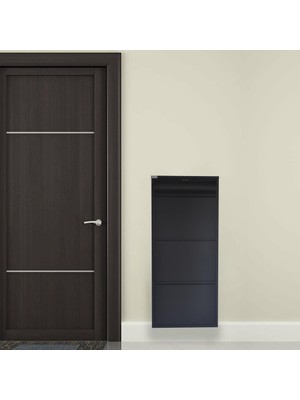 3 + 1 Kapaklı Antrasit Metal Ayakkabılık