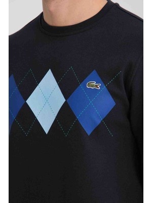 Lacoste Slim Fit Lacivert Desenli Sweatshirt
