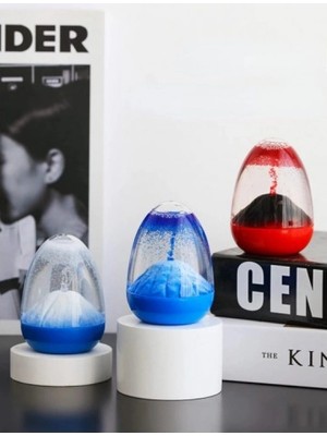 Marsilyan Volkan Patlaması Mavi Kum Saati Ev Ofis Masa Üstü Hediyelik