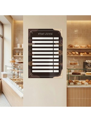 Akıllı Kağıt Yapışkanlı Pastane Fiyatlistesi  (Model- 20)