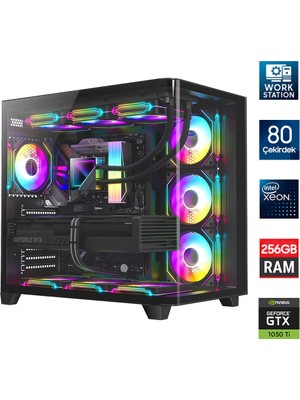 Turbox Xeon E5-2698 V4 Çift Işlemcili 80 Çekirdek 256GB 1tb Nvme 4gb GTX1050TI Workstation Oem Paket