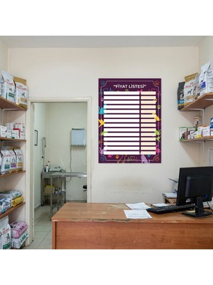 Akıllı Kağıt Yapışkanlı Veteriner Fiyatlistesi  (Model- 17)