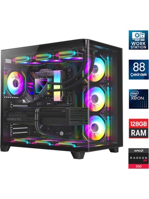 Turbox Xeon E5-2699 V4 Çift Işlemcili 88 Çekirdek 128GB 1tb Nvme 4gb RX550 Workstation Oem Paket