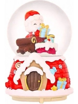 Marsilyan Yılbaşı  Noel Baba Hediyeleri 13 cm Orta Boy Işıklı Müzikli Kar Küresi 59B
