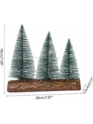 Marsilyan 9 Adet Nevada Mini Çam Ağacı Uçlarına Kar Yağmış Karlı Yılbaşı Hediyesi  15-12-8  cm