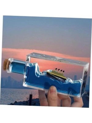 Marsilyan Dekoratif Şişe İçinde Batmayan Gemi Titanic ve Buzdağı Maketi - Sevgiliye Hediye Ofis & Ev Aksesuar