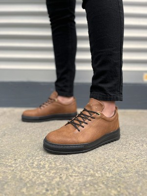 Zapatos JY152 Cool Bağcıklı Cilt Erkek Günlük Spor Klasik Ayakkabı Cst - Taba