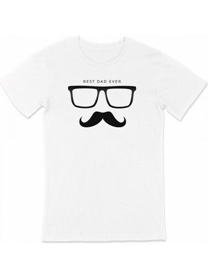 Beta Moda Hub Babalar Günü Baskılı T-Shirt - Beyaz