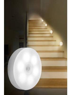 Home Dekor Hediye 6 Adet Merdiven Koridor Yatak Odası Dolap Içi Aydınlatma Hareket Sensörlü Kablosuz LED Gece Lambası