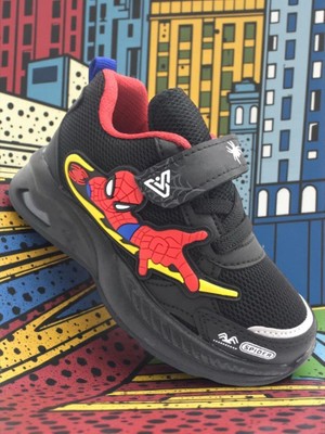 Ellaboni Erkek Çocuk Işıklı Örümcek Adam Rahat Yumuşak Fuspetli Taban Terletmez Triko Spor Ayakkabı