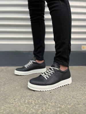 Zapatos JY152 Cool Bağcıklı Cilt Erkek Günlük Spor Klasik Ayakkabı Cbt - Siyah