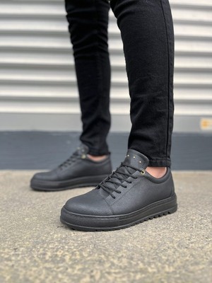 Zapatos JY152 Cool Bağcıklı Cilt Erkek Günlük Spor Klasik Ayakkabı Cst - Siyah