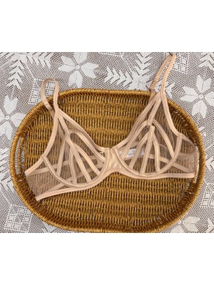 Wonna Siyah Fashion Saten Biyeli Tül Sütyen Tanga Takım