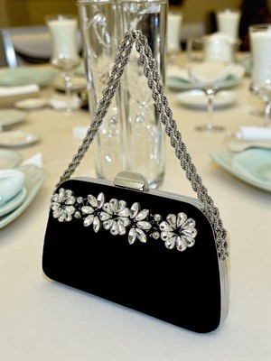 Gloriys Ayakkabı & Çanta Siyah Taşlı Abiye Çanta