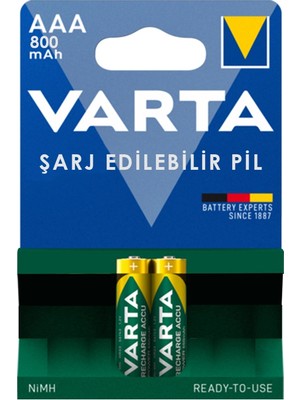 Amazex Varta Nı-Mh 1.2V 800 Mah HR03 Aaa Şarjlı 2li Ince Kalem Pil (4767)