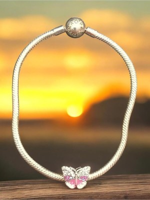 Kumi 925 Ayar Kelebek Charmlı Gümüş Bileklik