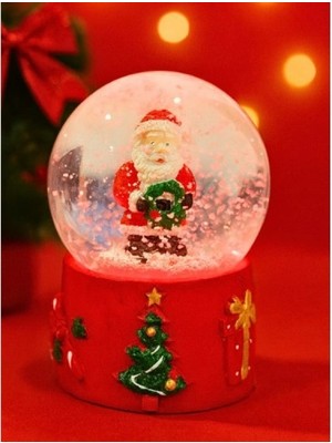 Marsilyan Yılbaşı Temalı LED Işıklı Kar Küresi – Noel Baba Figürlü 9 cm Orta Boy Yeni Yıl Süsü - 46