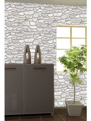 Golden DUVAR KAĞIDI - BORDÜR Taş Örme Duvar Desen Nonwoven Silinebilir 5,2m² Dekoratif Duvar Kağıdı
