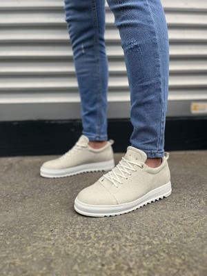 Zapatos JY152 Cool Bağcıklı Keten Erkek Günlük Spor Klasik Ayakkabı Kbt - Beyaz