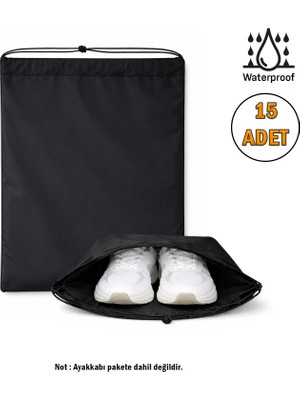 Microcase Su Geçirmez Ipli Ayakkabı Eşya Düzenleyici Seyahat Çantası Hurç 44,5X34 cm 15 Adet AL5504