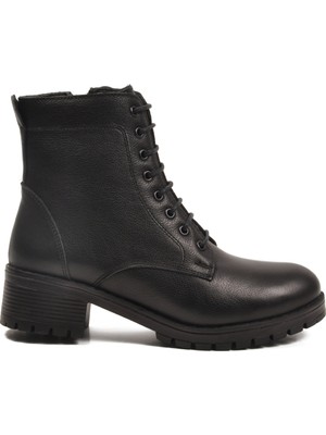 Ayakmod Siyah Hakiki Deri Kadın Bot 2680-1 Z