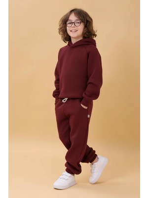 Perendi Reglan Kol Kapüşonlu Içi Polarlı Unisex Çocuk Takım