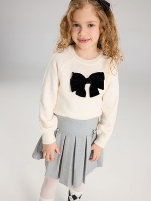 Lcw Ekru Bisiklet Yaka Kız Çocuk Triko Kazak