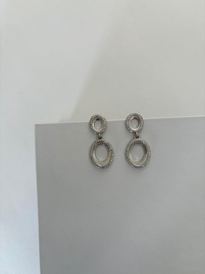 Marsel Özel Seri Sallantılı Iki Oval Taş Detay Xp Silver Küpe