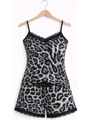 Belpa Sıla Sella Bamboo Kadın Şortlu Pijama Takımı – Askılı Dantel Detaylı