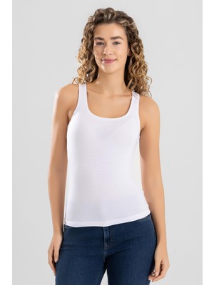 Baykar Kadın Modal Likralıkalın Askılı Atlet 6328 Beyaz