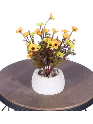 Yapay Çiçek Sitesi Beton Saksıda Yapay Çiçekli Tanzimler Model 17