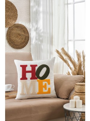 Home Yazılı Kırlent Kılıfı 42X42 cm Pazarplus Premium Kırlent Yüzü