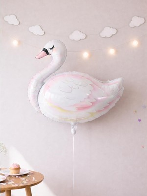 Parti Adresi Beyaz Kuğu Folyo Balon – Bekarlığa Veda & Doğum Günü 86 cm