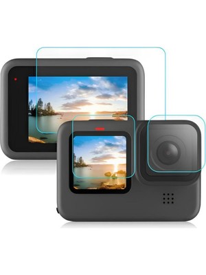 Kumi Gopro Hero 9/10/11/12 Tamperli 3 Parça Kırılmaz Cam Ekran Koruyucu