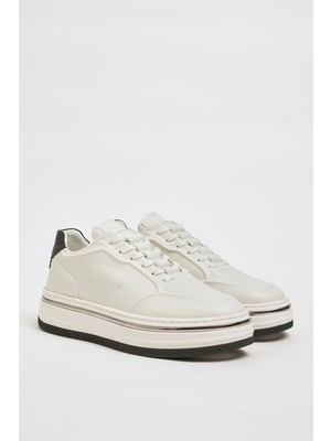 Faruk Balkanas Danilo Model Ithal Taban Natural Deri Sneaker Ayakkabı