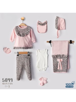 Babyzey Desenli Hastane Çıkışı Seti – 10 Parça Yenidoğan Takımı