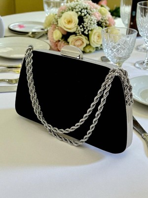 Gloriys Ayakkabı & Çanta Siyah Taşlı Abiye Çanta