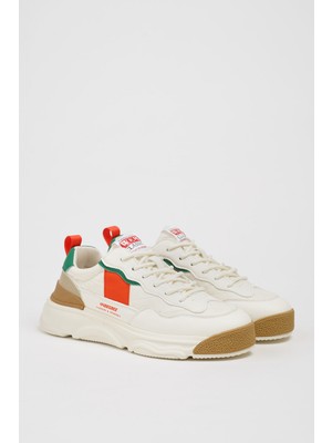 Faruk Balkanas Degre Model Kombinasyonlu Deri Ithal Taban Sneaker Ayakkabı