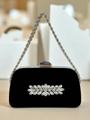 Gloriys Ayakkabı & Çanta Siyah Taşlı Abiye Çanta