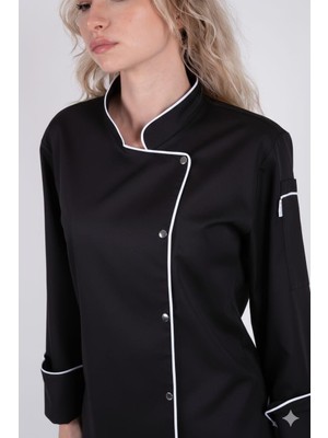Acar İş Tex Kadın Siyah Chef Aşçı Ceket