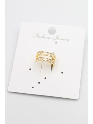 Beta Moda Hub Taşlı Kıkırdak Küpe - Altın