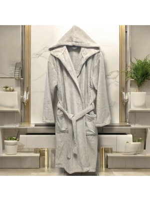 Mysoft Home Triga Kapüşonlu Bornoz %100 Pamuk