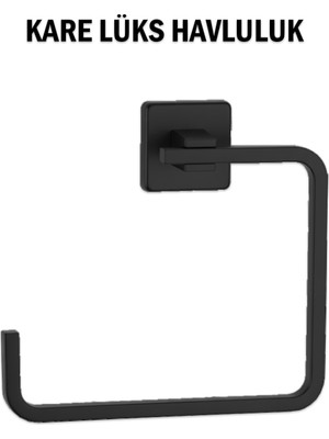 Tesitay Kare Lüks Havluluk Siyah Renk