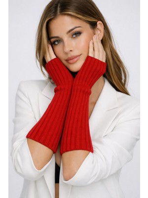 Wega Moda Kadın 1 Çift Kışlık Parmaksız Triko Eldiven – Yumuşak Dokulu Uzun Model