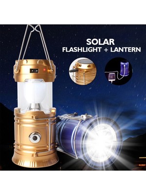 Amazex Kamp Feneri Güneş Enerjili Şarjlı LED Lamba (4767)