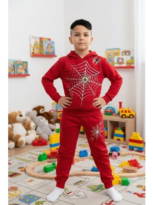 Gigas 2 Ip Işıklı Örümcek Adam Kapüşonlu Maskeli Erkek Çocuk Takım