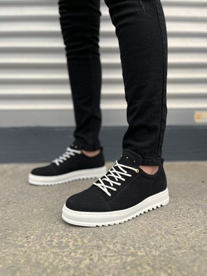 Zapatos JY152 Cool Bağcıklı Süet Erkek Günlük Spor Klasik Ayakkabı Sbt - Siyah