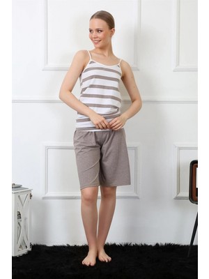 Narnuga Miray- Kadın Ip Askılı Kapri Takım Vizon