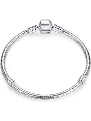 Kumi 925 Ayar Charm Uyumlu Klasik Yılan Zincir Gümüş Bileklik Sevgililer Günü Hediyelik